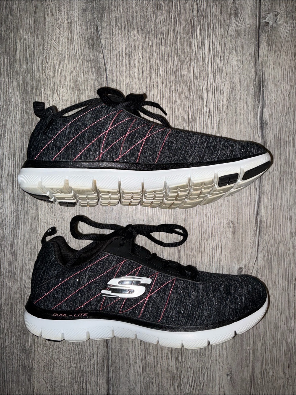 Skechers Dual-Lite Stretch Knit Memory Foam Women's Shoes Size 8